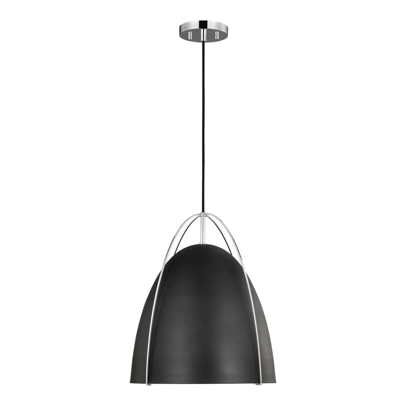 Visual Comfort Studio 6651701EN3-05 Norman One Light Pendant, Chrome Main Image.jpg
