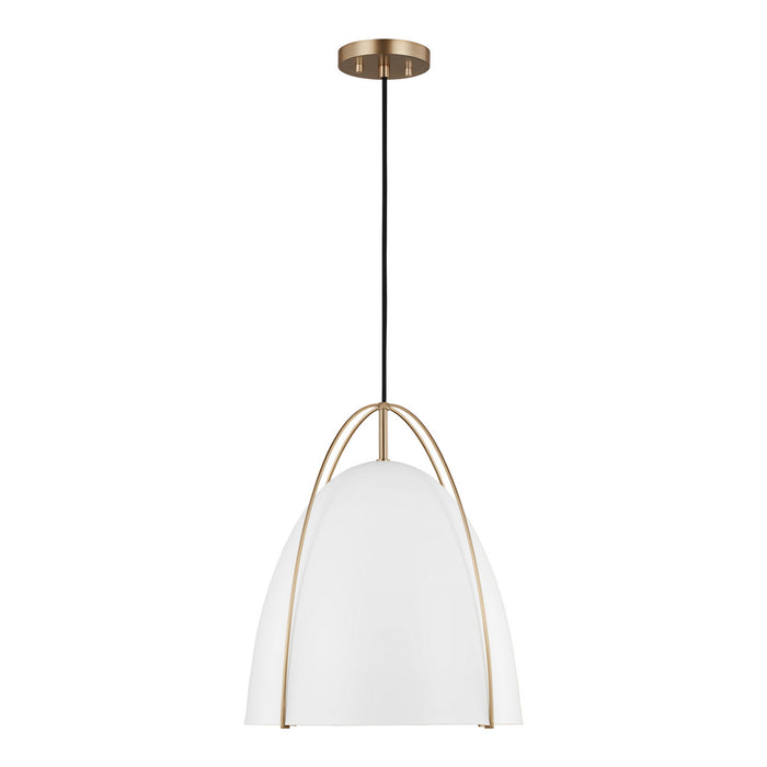 Visual Comfort Studio 6651801EN3-848 Norman One Light Pendant, Satin Brass Main Image.jpg