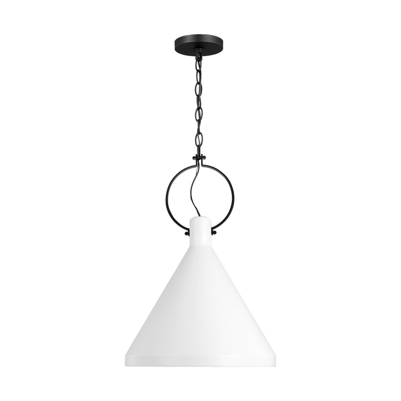 Visual Comfort Studio 6684901-115 Lyon One Light Pendant, Matte White Main Image.jpg