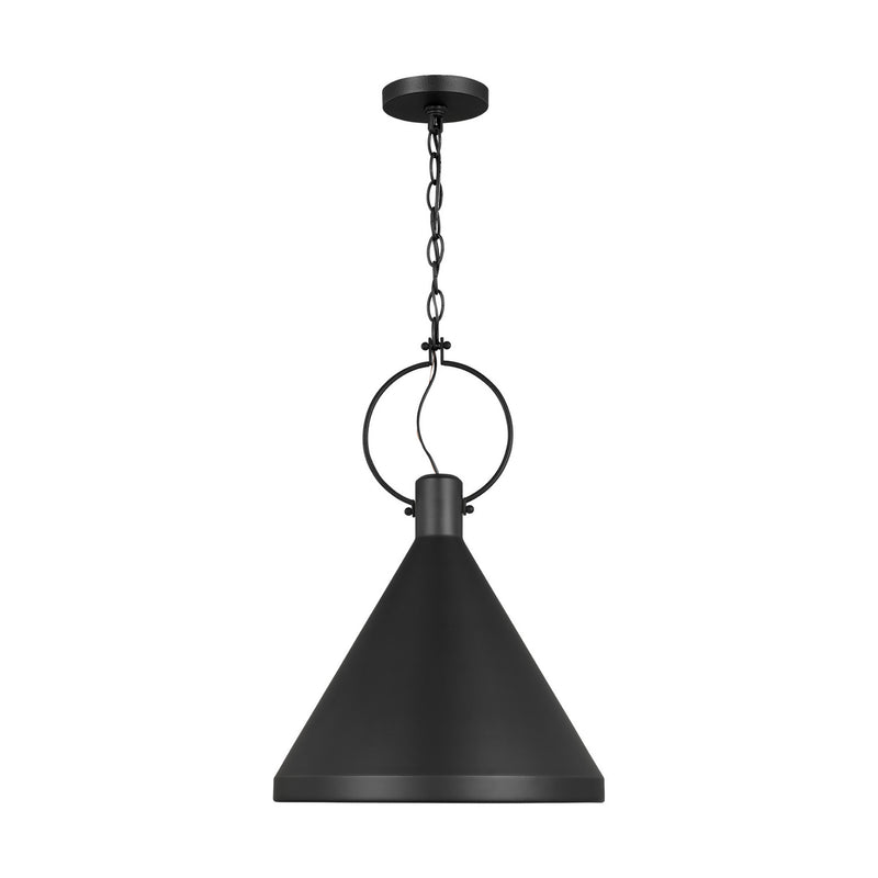 Visual Comfort Studio 6684901EN3-112 Lyon One Light Pendant, Midnight Black Main Image.jpg