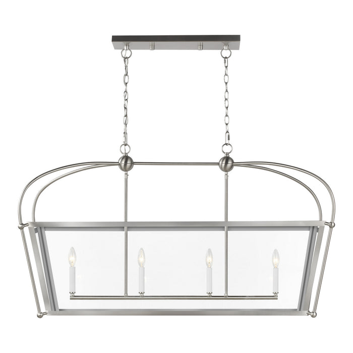 Visual Comfort Studio 6691004-962 Charleston Four Light Linear Foyer, Brushed Nickel Main Image.jpg