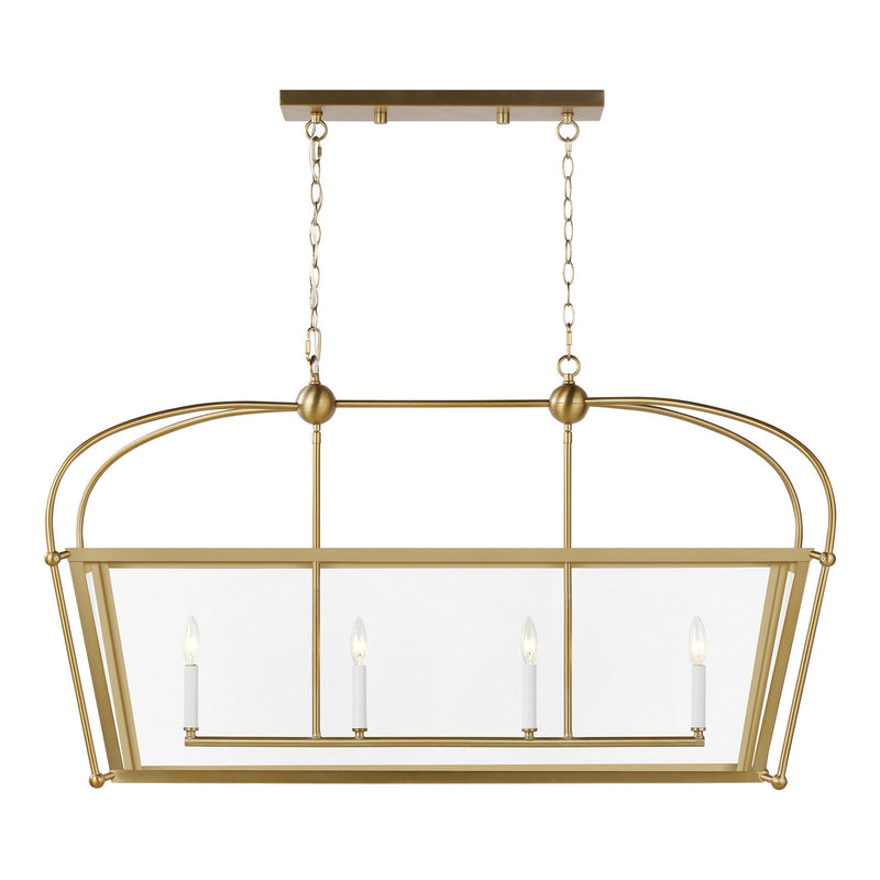 Visual Comfort Studio 6691004EN-848 Charleston Four Light Linear Lantern, Satin Brass Main Image.jpg