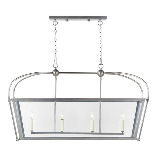 Visual Comfort Studio 6691004EN-965 Charleston Four Light Linear Lantern, Antique Brushed Nickel Main Image.jpg