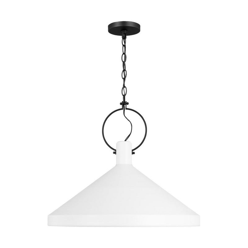 Visual Comfort Studio 6884901EN3-115 Lyon One Light Pendant, Matte White Main Image.jpg