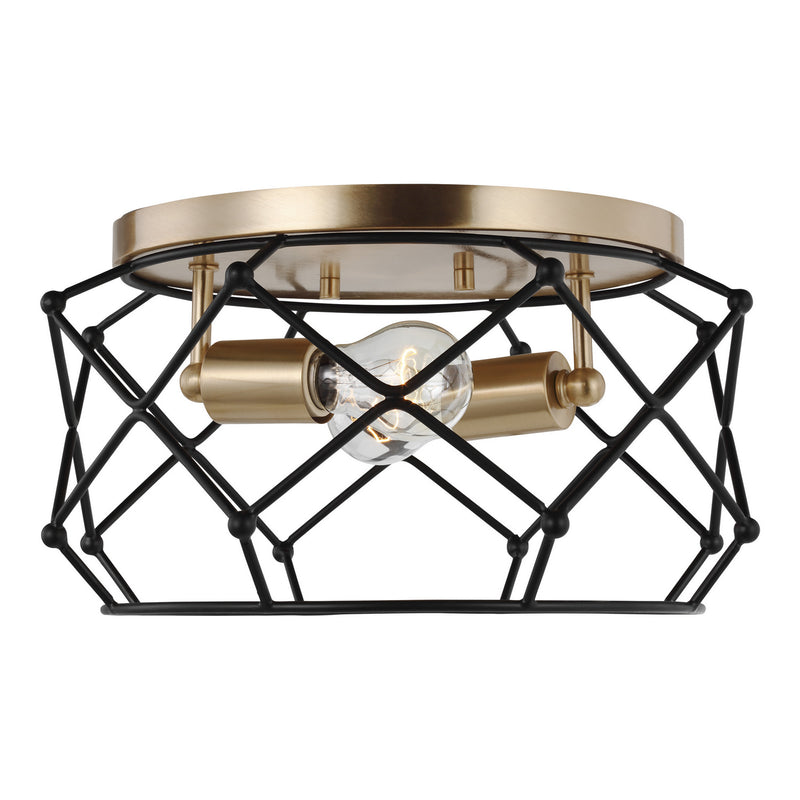 Visual Comfort Studio 7534102-848 Zarra Two Light Flush Mount, Satin Brass Main Image.jpg