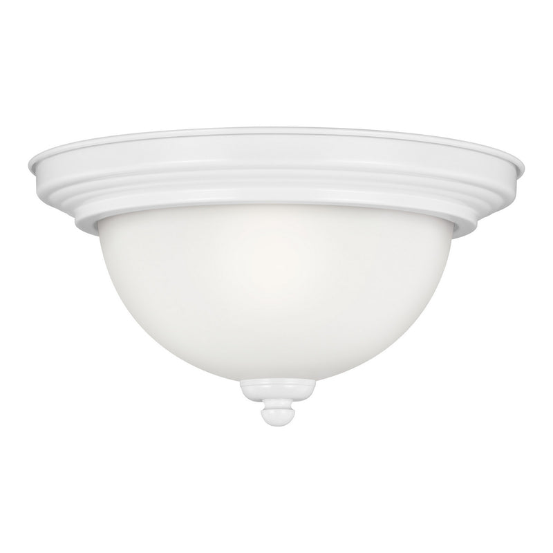 Generation Lighting 77063EN3-15 Geary One Light Flush Mount, White Main Image.jpg