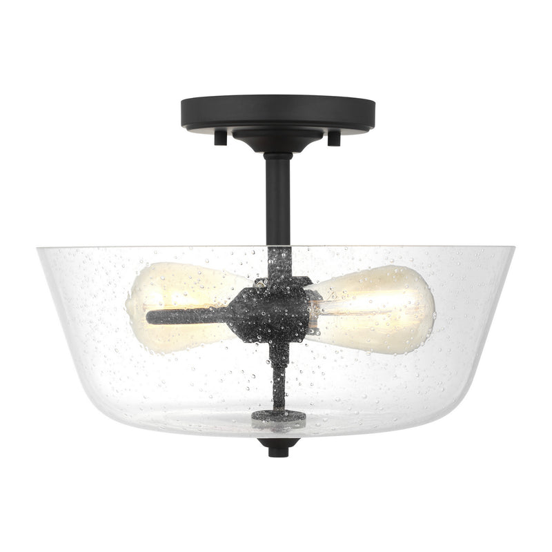 Generation Lighting 7714502-112 Belton Two Light Semi-Flush Mount, Midnight Black Main Image.jpg