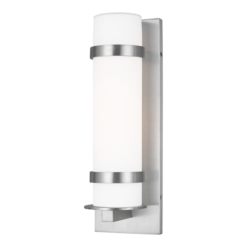 Generation Lighting 8618301EN3-04 Alban One Light Outdoor Wall Lantern, Satin Aluminum Main Image.jpg