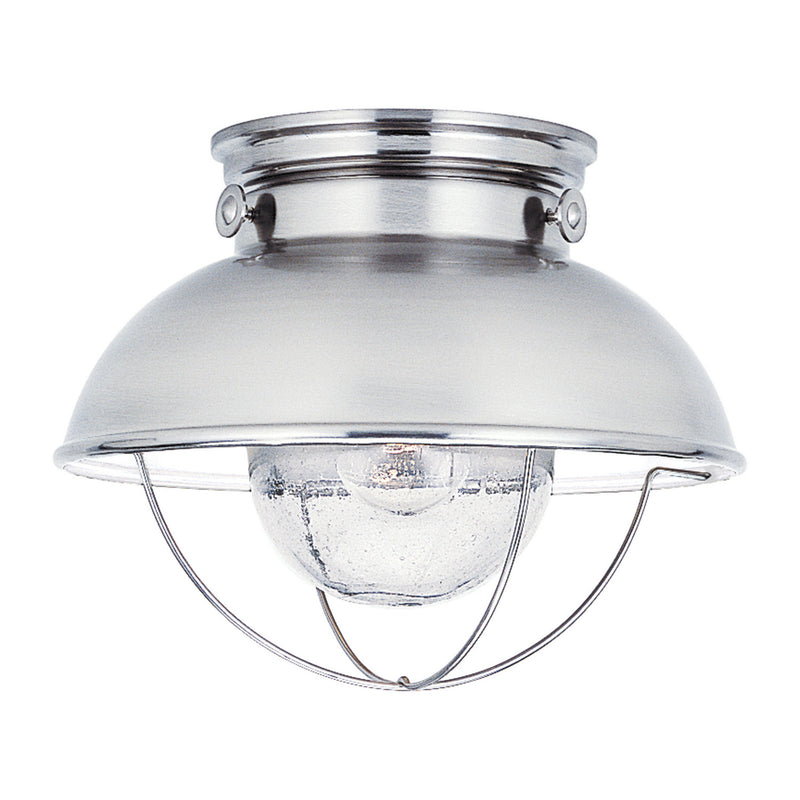 Generation Lighting 8869EN3-98 Sebring One Light Outdoor Flush Mount, Brushed Stainless Main Image.jpg