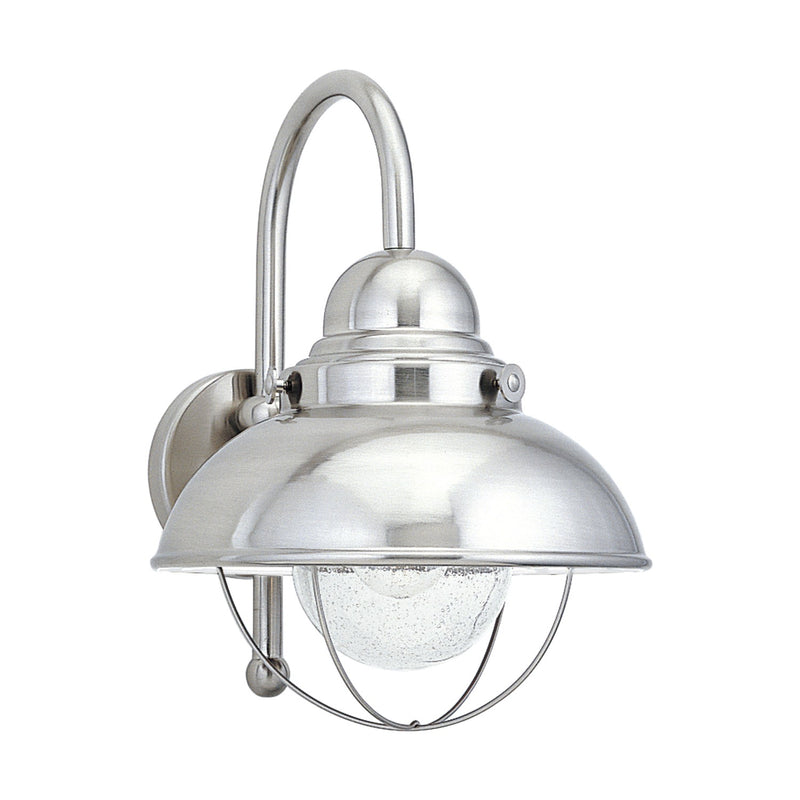 Generation Lighting 8871EN3-98 Sebring One Light Outdoor Wall Lantern, Brushed Stainless Main Image.jpg