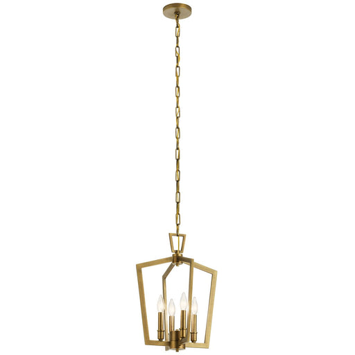 Kichler 43498NBR Four Light Pendant, Natural Brass