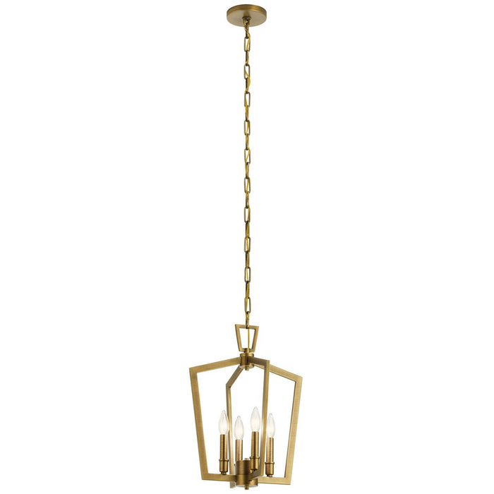 Kichler 43498NBR Four Light Pendant, Natural Brass