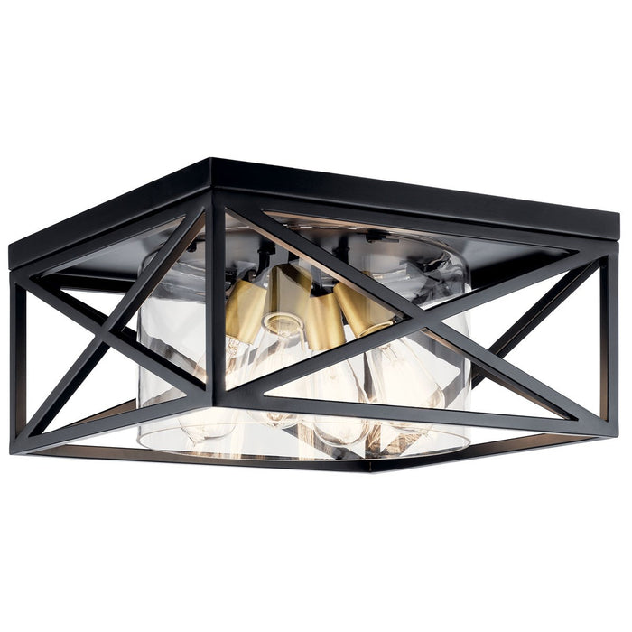 Kichler 44084BK Moorgate Four Light Flush Mount, Black Main Image.jpg