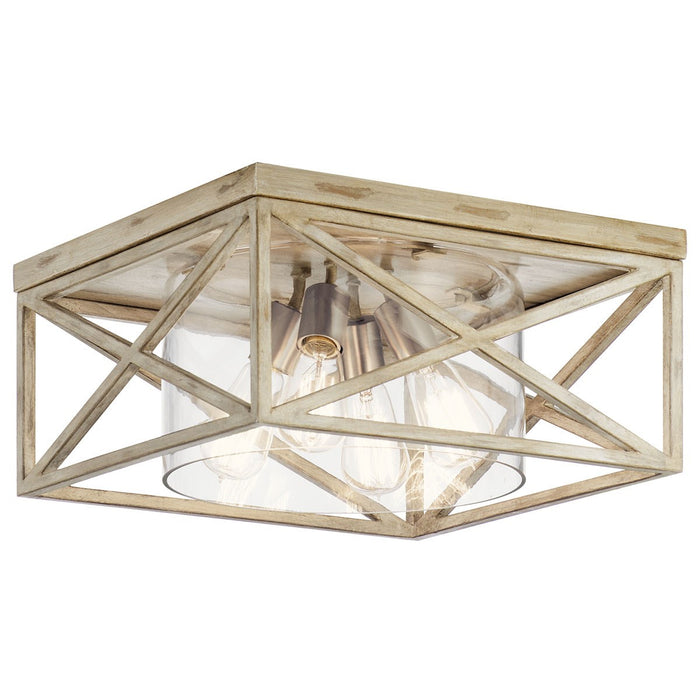 Kichler 44084DAW Moorgate Four Light Flush Mount, Distressed Antique White Main Image.jpg