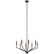 Kichler 52349BK Eight Light Chandelier, Black