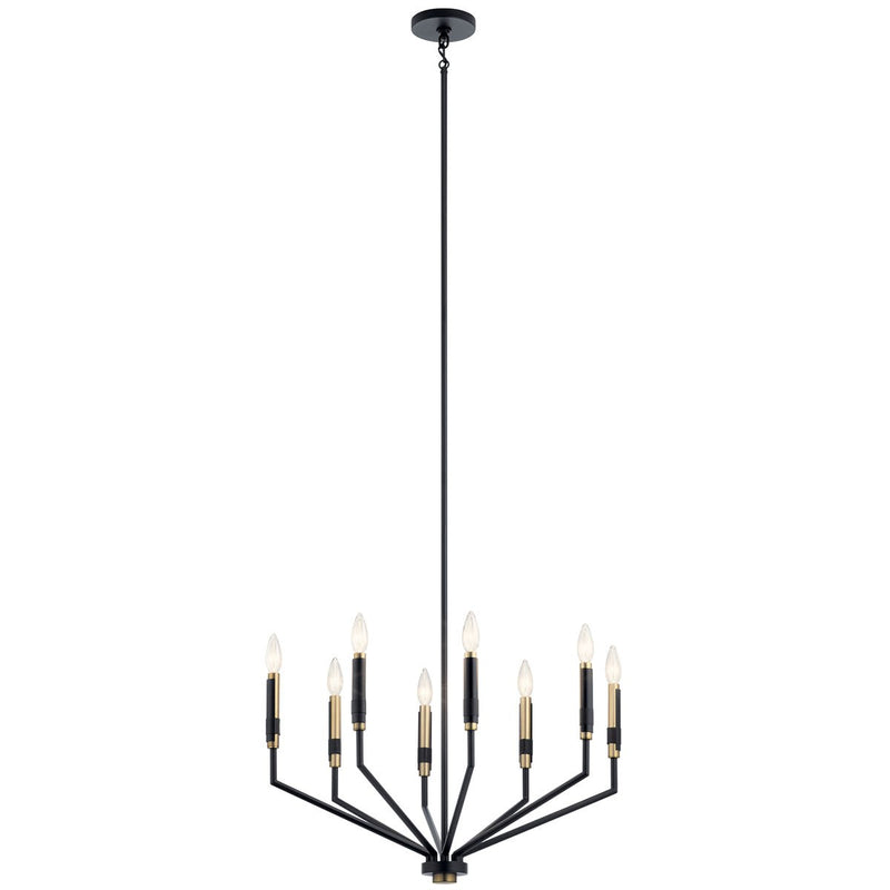 Kichler 52349BK Eight Light Chandelier, Black
