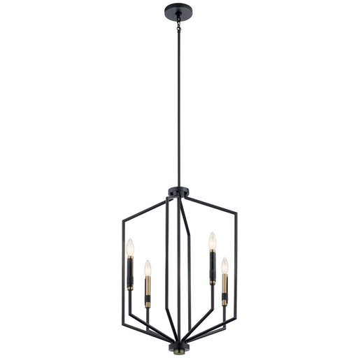 Kichler 52351BK Four Light Foyer Pendant, Black