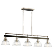 Kichler 52404PN Five Light Linear Chandelier, Polished Nickel