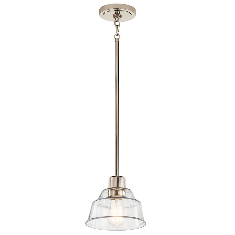 Kichler 52405PN One Light Mini Pendant, Polished Nickel