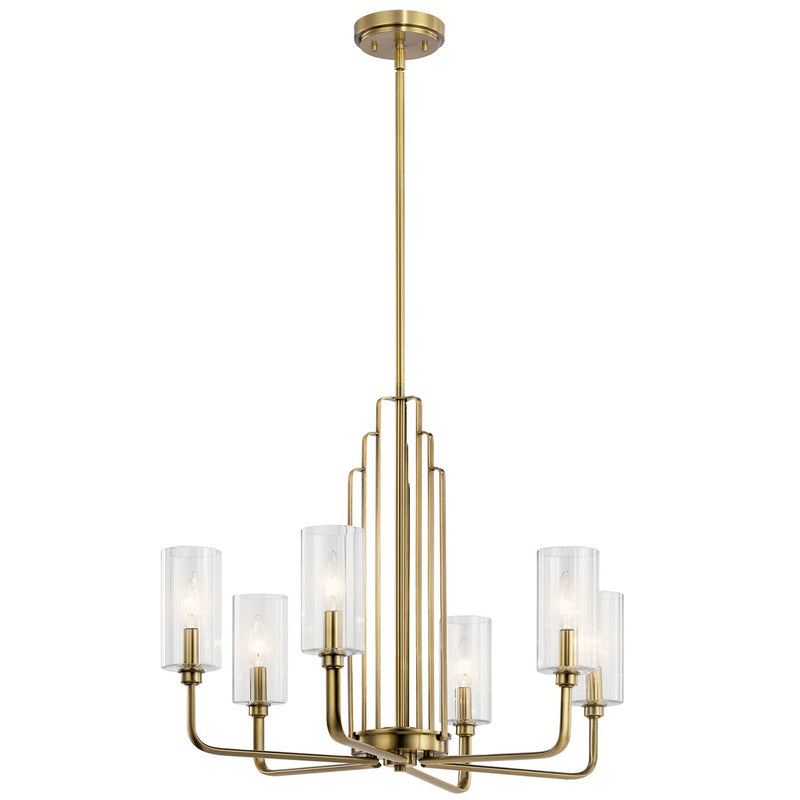 Kichler 52411BNB Six Light Chandelier, Brushed Natural Brass