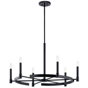 Kichler 52427BK Six Light Chandelier, Black