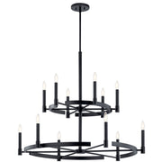 Kichler 52428BK 12 Light Chandelier, Black