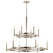 Kichler 52428PN 12 Light Chandelier, Polished Nickel