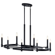 Kichler 52429BK Eight Light Chandelier, Black