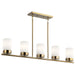 Kichler 52430BNB Ciona Five Light Linear Chandelier, Brushed Natural Brass Main Image.jpg