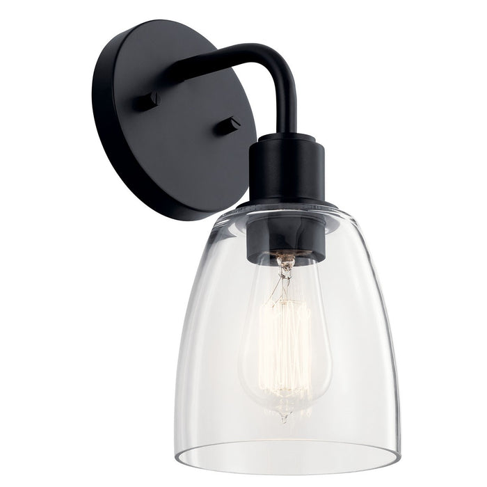 Kichler 55100BK Meller One Light Wall Sconce, Black Main Image.jpg