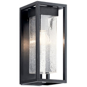 Kichler 59061BSL One Light Outdoor Wall Mount, Black with Silver Highlights