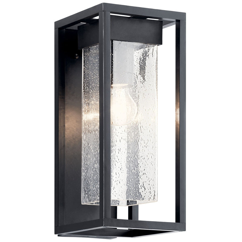 Kichler 59061BSL One Light Outdoor Wall Mount, Black with Silver Highlights