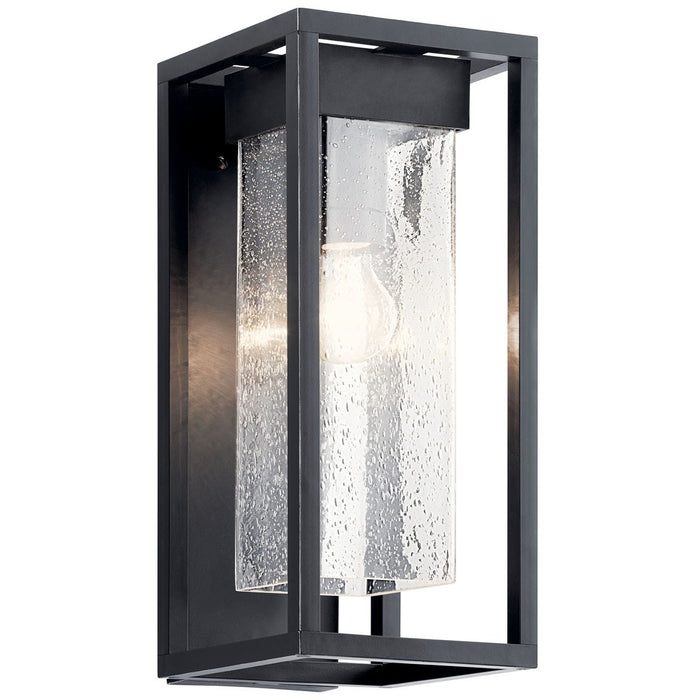 Kichler 59061BSL Mercer One Light Outdoor Wall Mount, Black with Silver Highlights Main Image.jpg