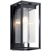 Kichler 59062BSL One Light Outdoor Wall Mount, Black with Silver Highlights