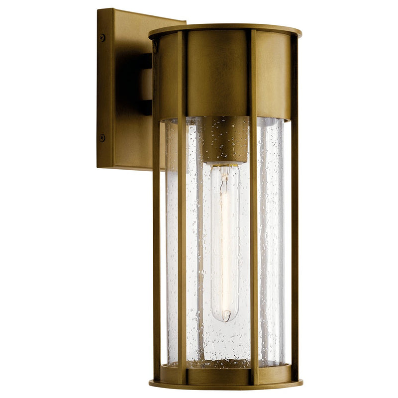 Kichler 59080NBR One Light Outdoor Wall Mount, Natural Brass