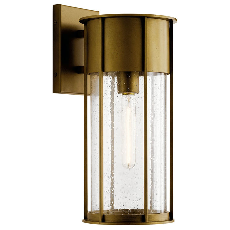 Kichler 59081NBR One Light Outdoor Wall Mount, Natural Brass