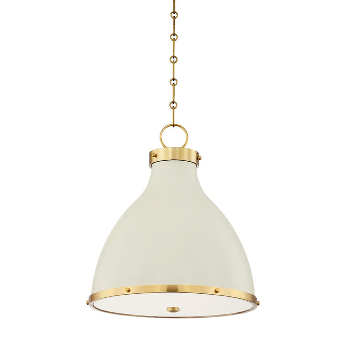 Hudson Valley MDS361-AGB/OW Painted No. 3 Two Light Pendant, Aged Brass/Off White Main Image.jpg