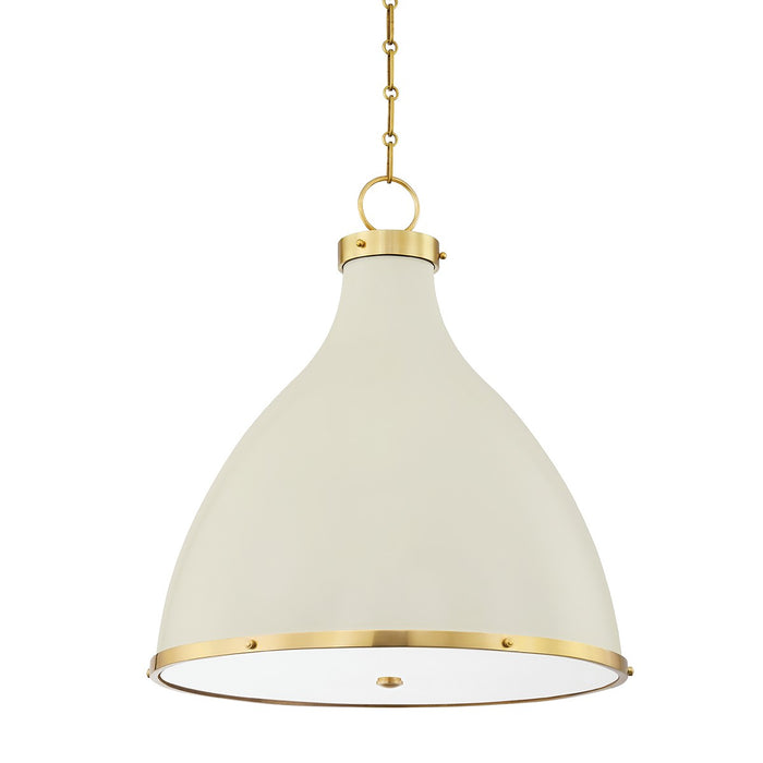 Hudson Valley MDS362-AGB/OW Painted No. 3 Three Light Pendant, Aged Brass/Off White Main Image.jpg