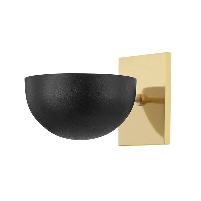 Hudson Valley MDS405-AGB/BP Wells One Light Wall Sconce, Aged Brass/Black Plaster Main Image.jpg