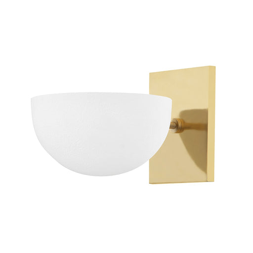 Hudson Valley MDS405-AGB/WP Wells One Light Wall Sconce, Aged Brass/White Plaster Main Image.jpg