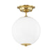 Hudson Valley MDS703-AGB Sphere No.1 One Light Semi Flush Mount, Aged Brass Main Image.jpg