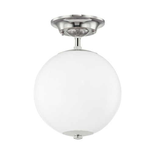 Hudson Valley MDS703-PN Sphere No.1 One Light Semi Flush Mount, Polished Nickel Main Image.jpg