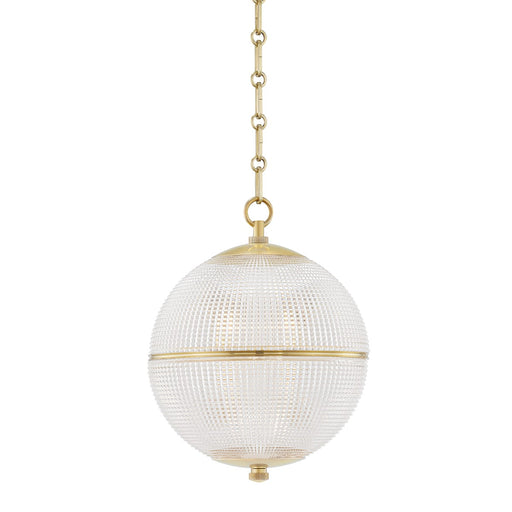 Hudson Valley MDS800-AGB Sphere No. 3 One Light Pendant, Aged Brass Main Image.jpg