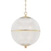 Hudson Valley MDS801-AGB Sphere No. 3 One Light Pendant, Aged Brass Main Image.jpg