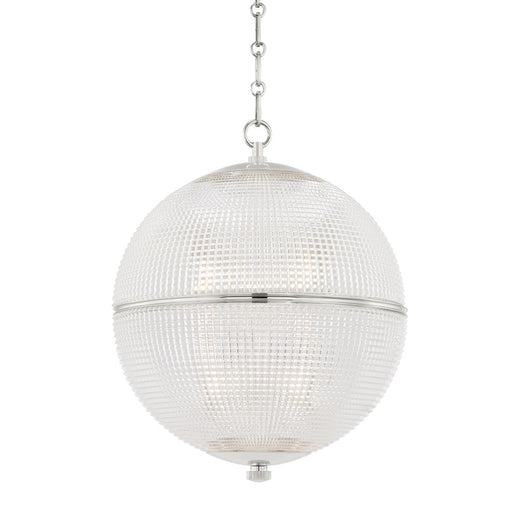 Hudson Valley MDS801-PN Sphere No. 3 One Light Pendant, Polished Nickel Main Image.jpg