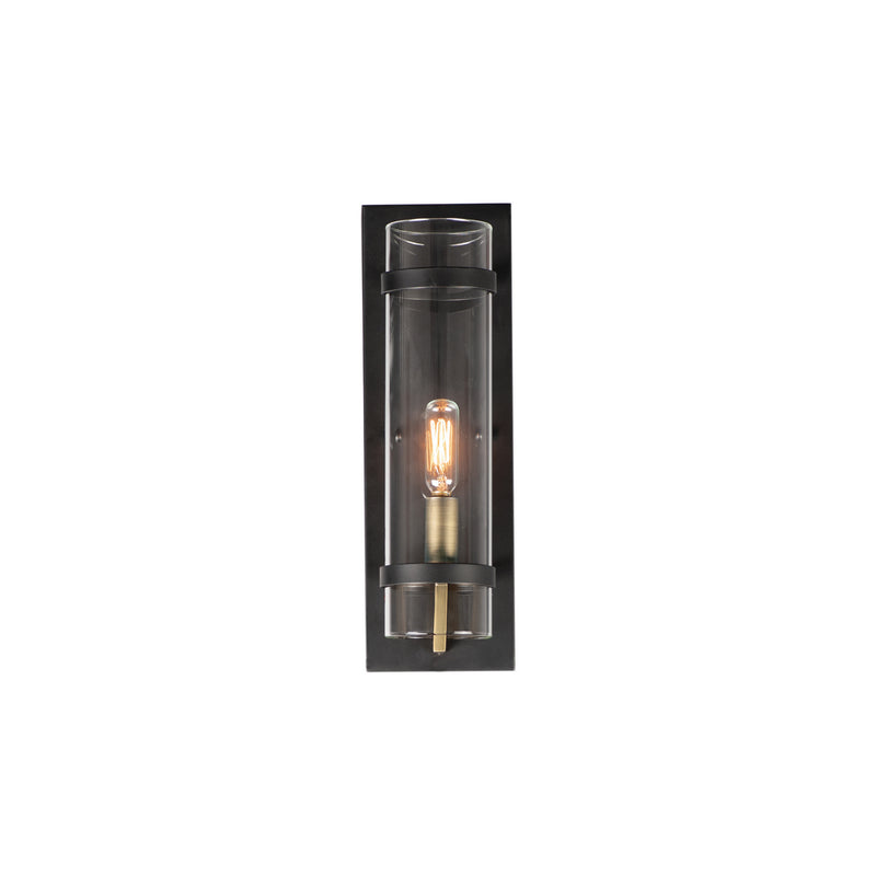 Maxim 2640BKAB Capitol One Light Wall Sconce, Black / Antique Brass Main Image.jpg