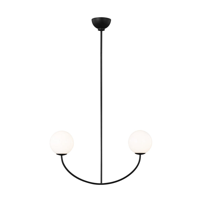 Visual Comfort Studio AEC1042MBK Galassia Two Light Linear Chandelier, Midnight Black Main Image.jpg