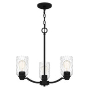 Quoizel ACA5020MBK Acacia Three Light Chandelier, Matte Black Main Image.jpg