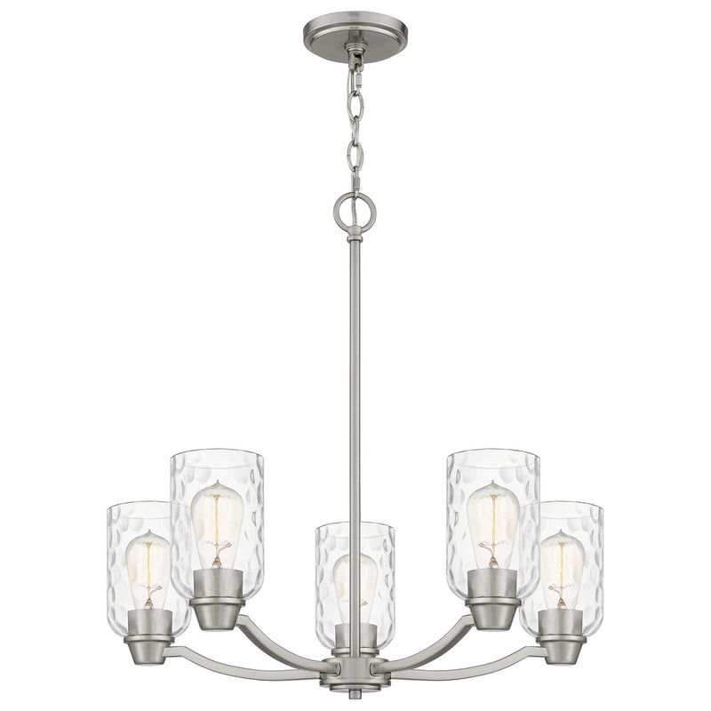 Quoizel ACA5024BN Acacia Five Light Chandelier, Brushed Nickel Main Image.jpg