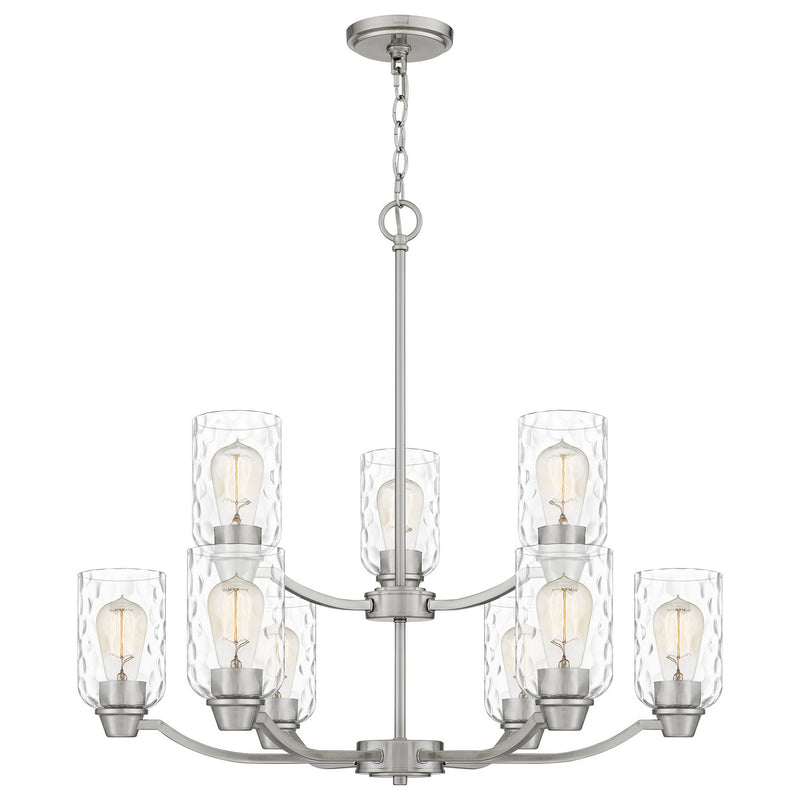 Quoizel ACA5029BN Acacia Nine Light Chandelier, Brushed Nickel Main Image.jpg